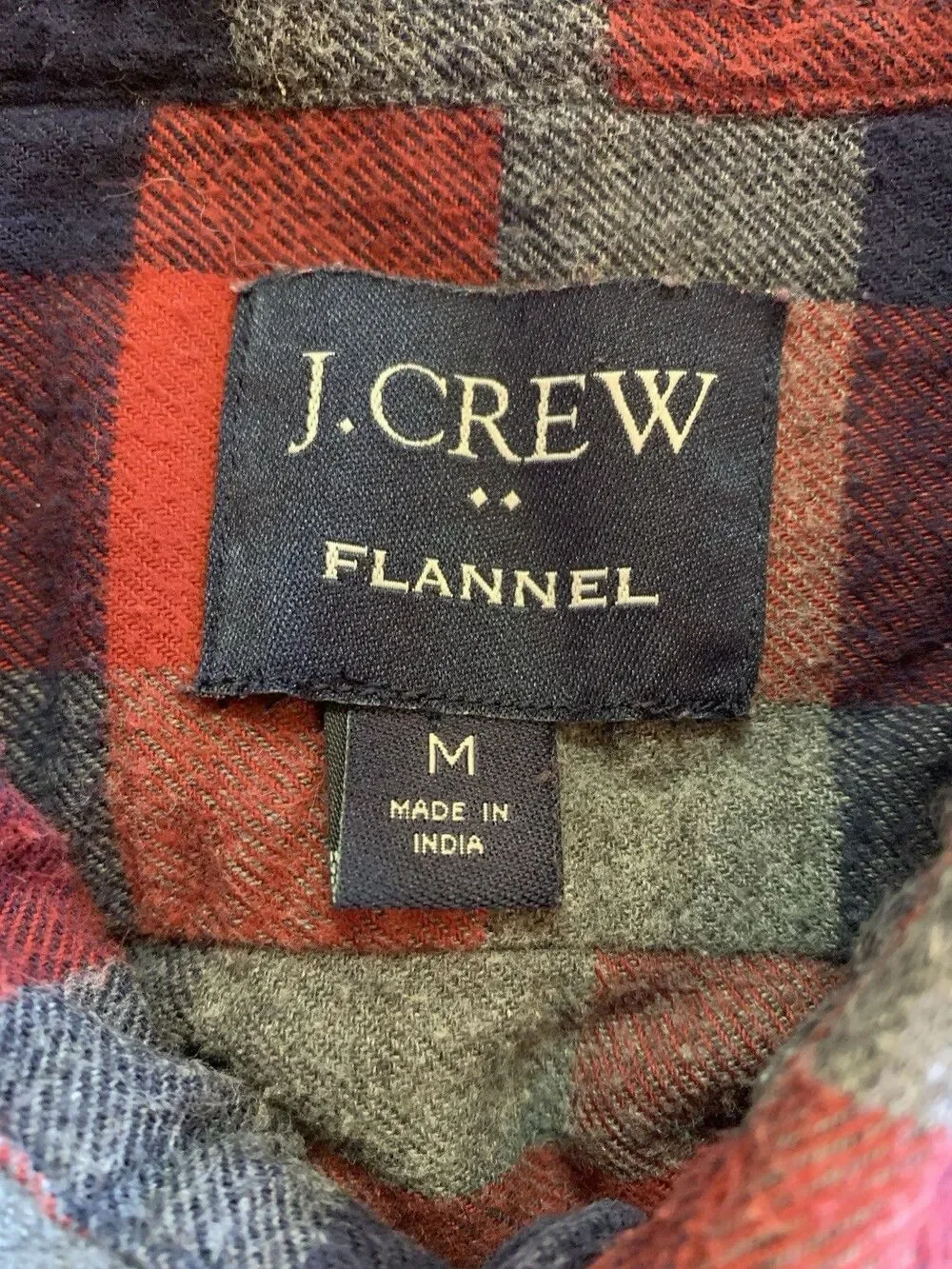 J. Crew Flannel Men’s Button Up Plaid Shirt Sz Medium Cabincore *Note